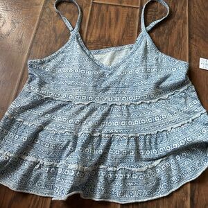 American Eagle Outfitters Blue Tiered Camisole with Spaghetti Straps